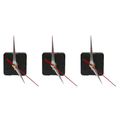 3X Klockmekanism Quartz Movement 9 Silver Hands Rouge DIY Repair