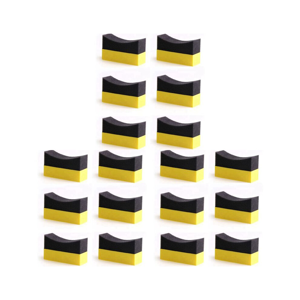 18Pcs Tire Contour Dressing Applicator Pads Gloss Shine Color Polishing Sponge Wax 4712030778106