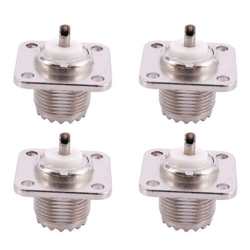 4X UHF Female SO239 Panel Chassis Mount Flange Deck Mount Solder Cup RF Connector 1