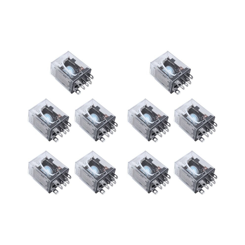 10X Jqx-13F Ly2 Ac 24V Coil 8-Pin Dpdt Led Electromagnetic Relay Red 6031002800385