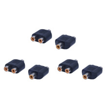 6 Pcs RCA AV Splitter Y Adapter 1 Female 2 Female, Black