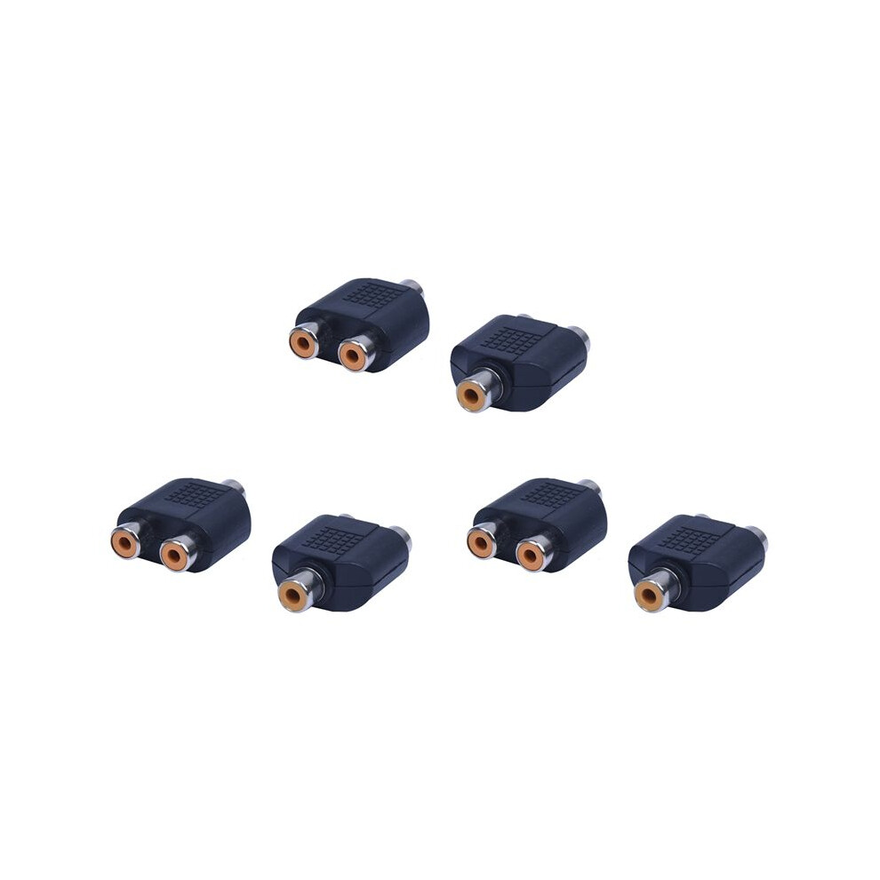 6 Pcs Rca Av Splitter Y Adapter 1 Female 2 Female, Black 4713377825492