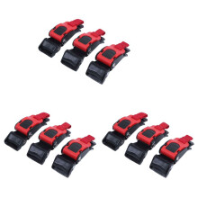 9X Capacete de Motocicleta de PláStico Velocidade Clipe Cinta de Queixo LiberaçãO RáPida Puxe Fivela Novo Preto + Vermelho