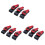 9x Plastic Motorcycle Helmet Speed Clip Chin Strap Quick Release Pull Buckle New Black+Red 1