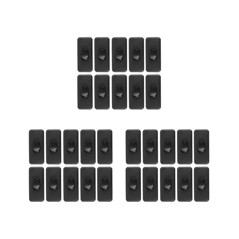 30Pcs Ac125v 3A 250V 6A /Off In Cord Switches For Bedroom Black 6031253002392