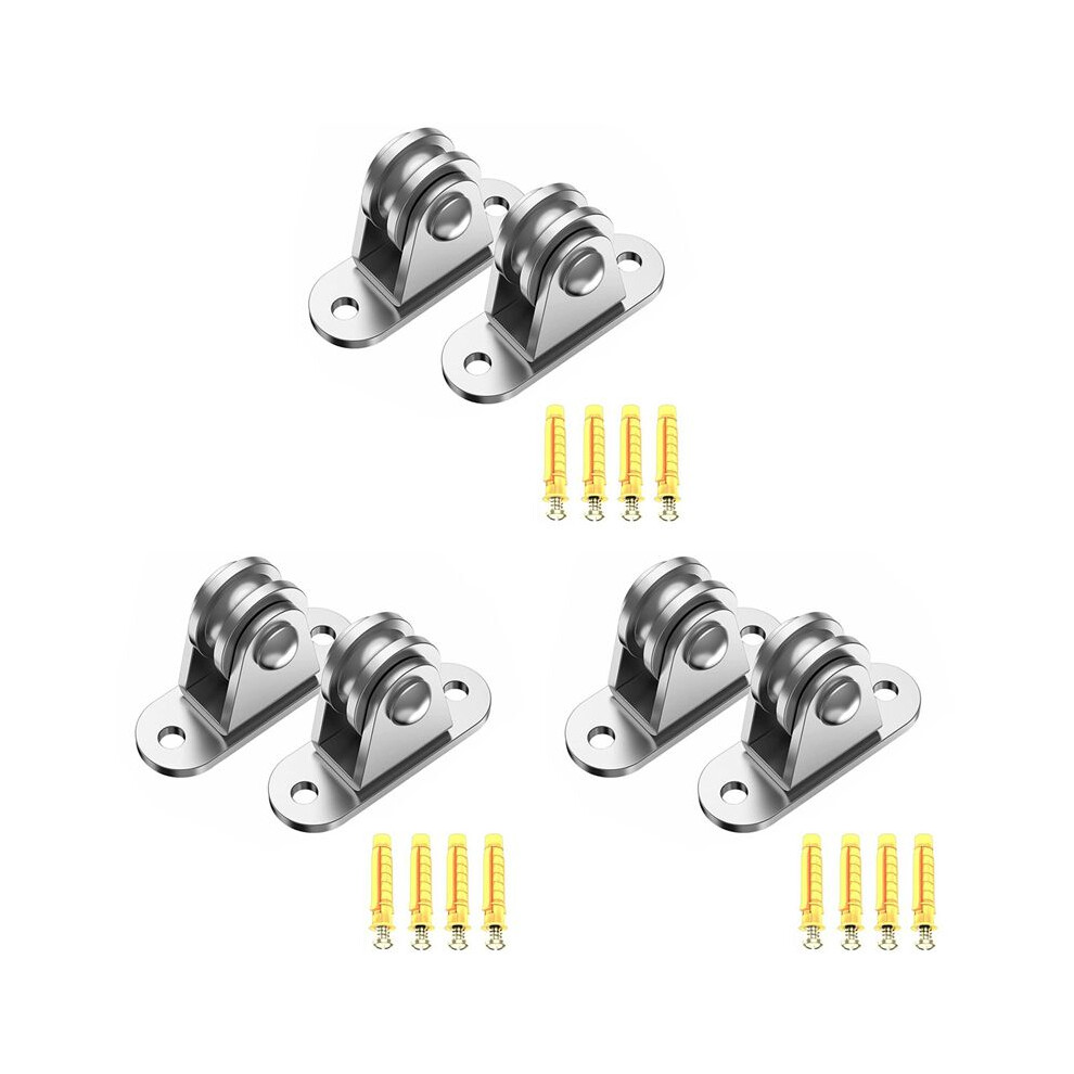 Carbon Steel Pulley Block, Small Pulley Block Silent Pulley, Material Handling And Diy Kits Moving, 6Pcs 4713241307345