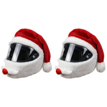 2X Motorradhelm Cartoons PlüSchhelm SchutzhüLle Helm Vollgesichtsabdeckungen für Outdoor-SpaßHelme Weihnachten