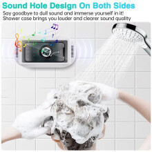 Shower Phone Holder Waterproof with Speaker Hole Screentouch Shower Phone Stand Case Mount for Bathroom Bathtub Kitchen