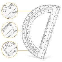 50 Pack Plastic Protractor, 6 Inch Clear Protractor for Geometry, School, Office