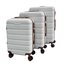 3 Piece ABS Luggage Set White – Lightweight Hard Shell with 360 Spinner Wheels and Secure Lock