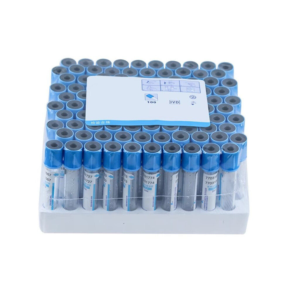 Sterile Vacuum Tube Buffered Sodium Citrate 1:9 Blood Collection Coagulation Tubes Plastic Tube Lab Supplies 100pcs 2ml