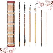 6PCS Chinese Calligraphy Brush, Painting Writing Calligraphy Brushes Watercolor CalligraphySet for Beginners Flower Bird