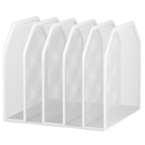 Segment File Folder Storage Rack for Desk Vertical Office File Rack Heavy Duty Mesh File Sorter for Books, Binders A