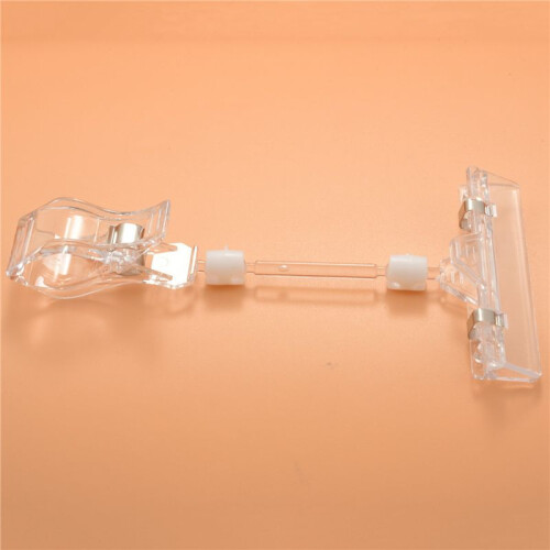3pcs 6.5 Inch Height Transparent Plastic Double Clips Adjustable  Sign Card Display Holder 2