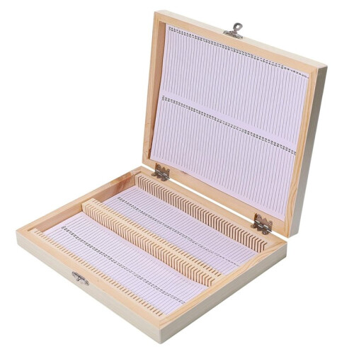 Boîte de Rangement en Bois pour 100 Lames de Microscope
