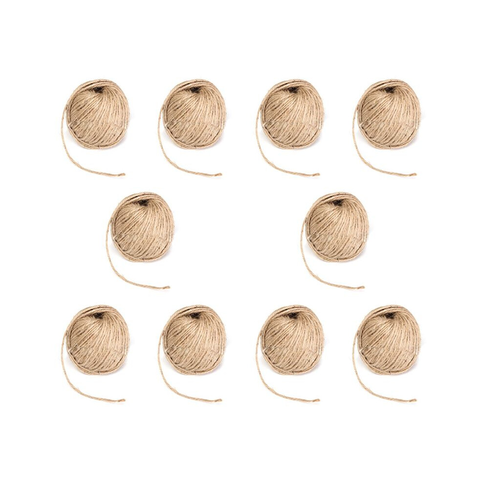 10Pcs 3Mm Thick Brown Rustic Jute Twine Hessian String Cord Rope For Hand 50M 6032263166197
