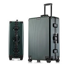 20 Inch Carry On Luggage with Wheels, Lightweight Polycarbonate Hard Shell Suitcase with Aluminum Frame, Green