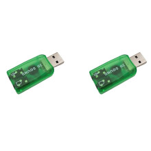 2X Carte Son USB Carte Son Externe USB Vers Adaptateur Audio Stéréo 3,5 mm pour Win 7 8 Haut-Parleur Android Casque D'Ordinateur Portable Vert