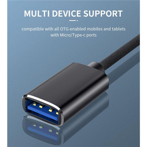 2X 2 in 1 USB 3.0 OTG Adapter Cable Type-C Micro-USB to USB 3.0 Interface Converter Black 2