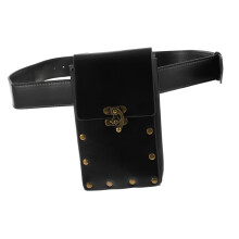 Vintage Punk Style Waist Bag Fanny Pack with PU Leather for Travel Outdoor Sports and Daily Use