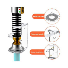 2X Suporte de Parede para Sabre de Luz, Suporte de Exibição de Sabre de Luz Acrílico, Gancho de Parede para Sabre de Luz com Almofada Protetora.