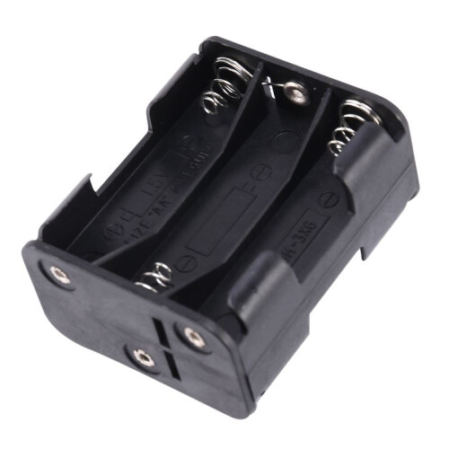 3X Double Side Spring 6 X 1.5 V AA Battery Holder Case Box Black 1