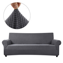 Housse extensible pour causeuse, protection de meuble à fond élastique, tissu jacquard doux et confortable, mousse antidérapante, imperméable (1
