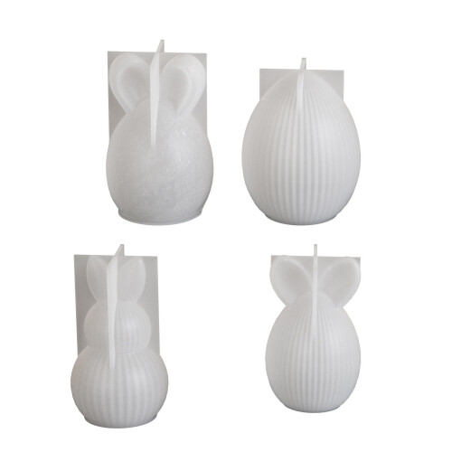 4Pcs Striped Rabbit Eggs Silicone Mould Baking Molds for-A