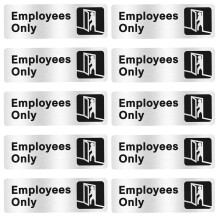 10Pcs Metal Staff Only Labels Employee Identifiers For Office