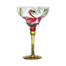 Glasbecher mit aufwendigem handbemaltem Design für-Flamingo