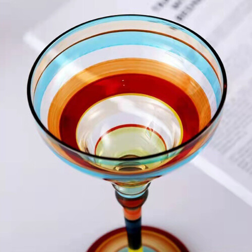 Cocktail Glass with Artistic Hand Painted Pattern-little 2