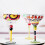 Hand Painted Glassware With Multicolored Designs-True red 6