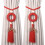 2Pcs Handmade Braided Curtain Rope Tiebacks Curtain-Red 1