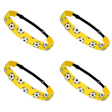 4PCS Colorful Sports Headbands Elastic Athletic-Yellow