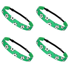 4PCS Elastic Athletic Headbands Anti Slip Workout-Green