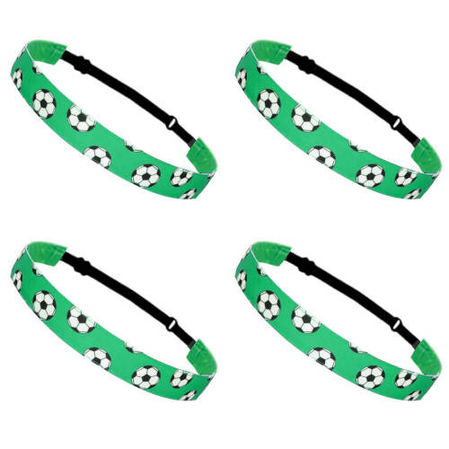 4PCS Elastic Athletic Headbands Anti Slip Workout-Green