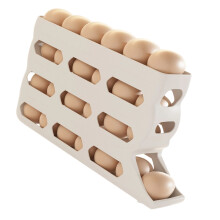 Practical Plastic Eggs Case With Visible Designs Prevents-White