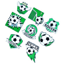 8 Stück/Lot Fußball-Turnier-Broschen-Abzeichen für Dekoration