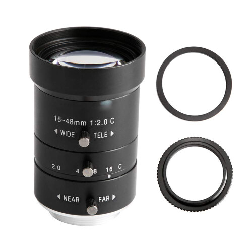 HD Low Distortion CCTV Security Camera Lens, Manual Focus Fixed Lens Replacement for Surveillance