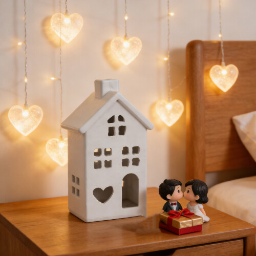 Table Centerpieces House Shape Candle Holders Decorative 2