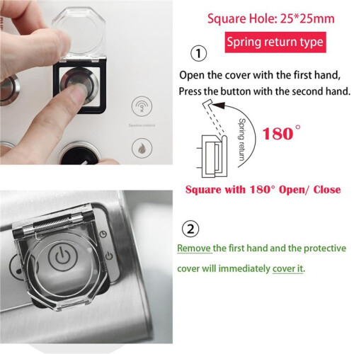 6X Power Push Button  Cover,Waterproof and Collision Resistant, for 25mm Mounting Hole A 1