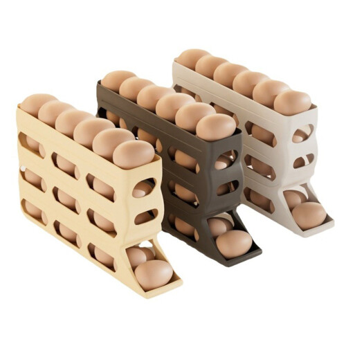 Plastic Eggs Storage Container For Kitchen Fridge-White 2