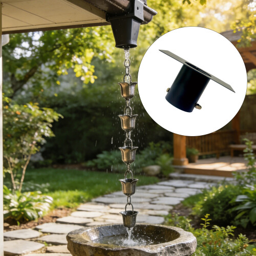 4lots Stylish Rain Chain Adapters Decorative Catcher Cup-Black 2