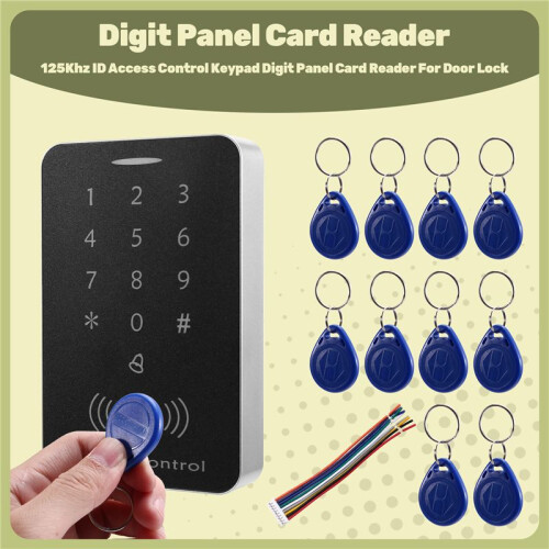 Anti-Copy Encrypted Standalone Access Controller 125Khz ID Access Control Keypad Digit Panel Card Reader for Door Lock 2