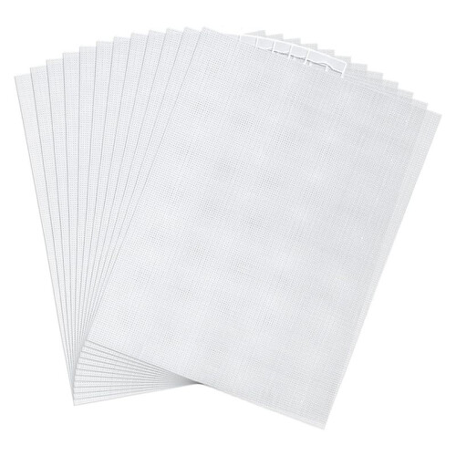 12Pcs 14 Count Plastic Mesh Canvas Sheets, 11x8.2 Inch White Needlepoint  Canvas Plastic Grid Sheet