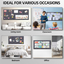 Cork Board Wall  Board Tile with 60 Push Pins and Safe Removable Adhesive Labels for Bulletin Board in Office A