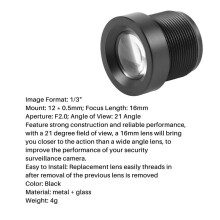 10X CCTV-Beveiligingscamera 16 mm Focuslengte IR-Kaartlens