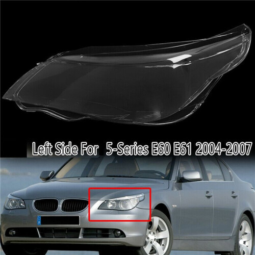 2X Car Left Headlight Lens Cover Front  Light Lamp for  5 Series E60/E61 03 -10 1