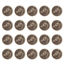 20PCs Zinc alloy Buttons Horse Carved Round Bronze Tone 15mm( 5/8 inch)Dia.