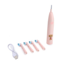 Elektrische Kinderzahnbürste mit Rotationsfunktion, Weiche Borsten, Rosa
